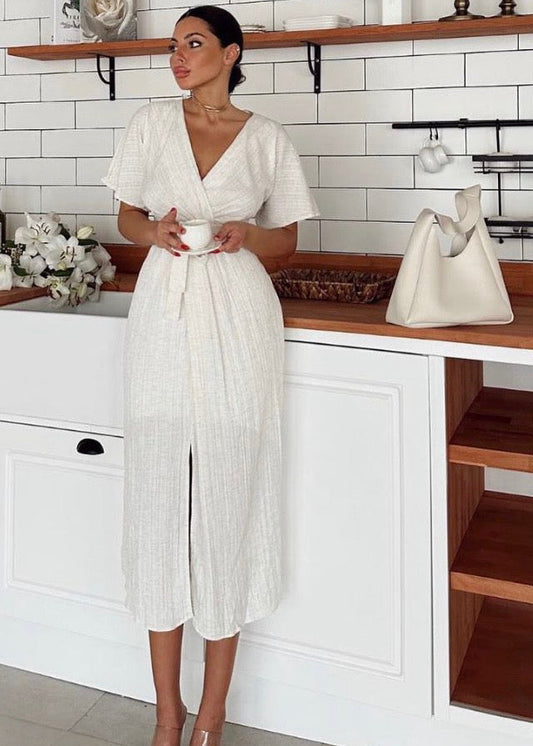Mid-Length Wrap Dress